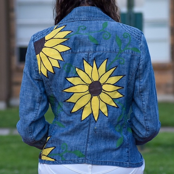 Painted denim jacket - Picture 1 of 2